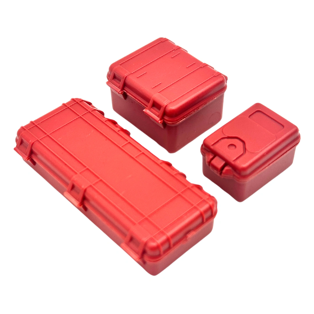 Red RC Crawler Tool Boxes 1/24 1/18 Scale Cool Detail Pieces