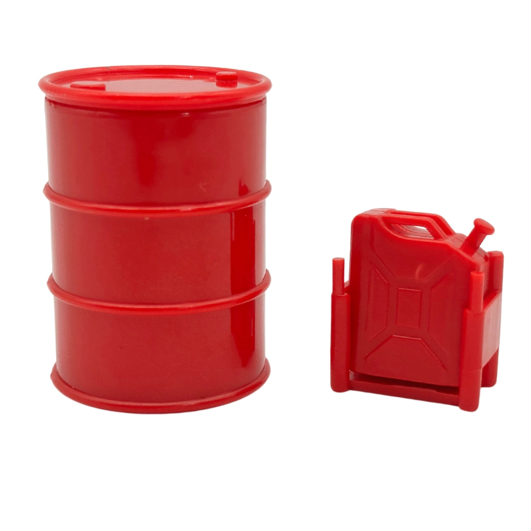 RC Crawler Fuel Up: Red Jerry Can & Oil Drum Combo—Scale Adventure!