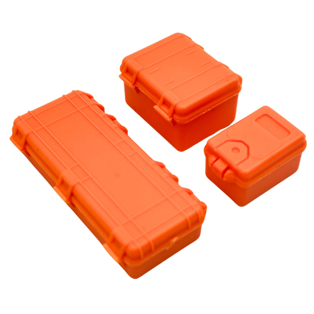 Orange RC Crawler Tool Boxes (1/24, 1/18 Scale) – 3 Piece Set!